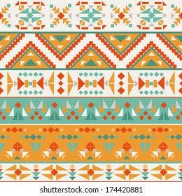 Seamless colorful aztec pattern