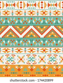 Seamless colorful aztec pattern