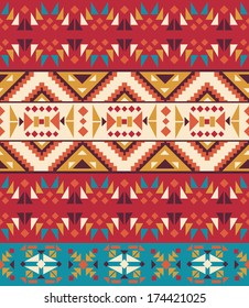 Seamless colorful aztec pattern