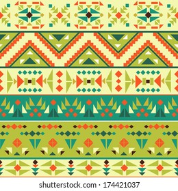 Seamless colorful aztec pattern