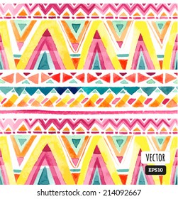 Seamless colorful Aztec pattern