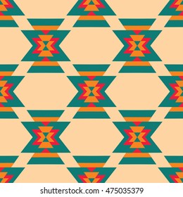 Seamless colorful aztec pattern