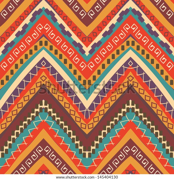 Seamless Colorful Aztec Pattern Stock Vector (Royalty Free) 145404130