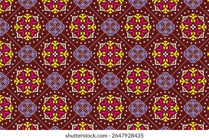  Carrelage harmonieux et coloré Azulejo. Patchwork. Décoration portugaise et espagnole. Islam, arabe, indien, motif ottoman. Image vectorielle Arrière-plan dessiné à la main