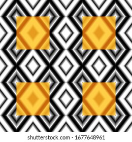 Seamless colorful backdrop. Colorful gradient rhombs texture. Black and white colors