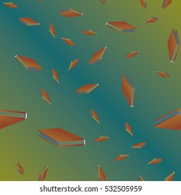 Seamless colorful background with book pattern Background wallpaper. Vintage cute seamless backdrop with books - vector illustration.