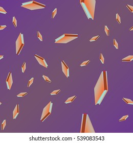 Seamless colorful background with book pattern Background wallpaper. Vintage cute seamless backdrop with books - vector illustration.