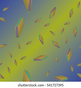 Seamless colorful background with book pattern Background wallpaper. Vintage cute seamless backdrop with books - vector illustration.