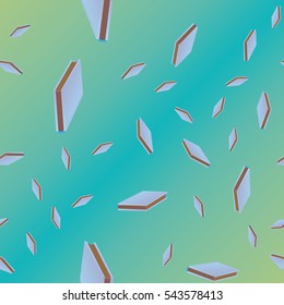 Seamless colorful background with book pattern. Background wallpaper. Vintage cute seamless backdrop with books - vector illustration.