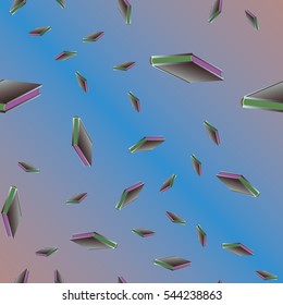 Seamless colorful background with book pattern. Background wallpaper. Vintage cute seamless backdrop with books - vector illustration.