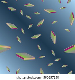 Seamless colorful background with book pattern. Background wallpaper. Vintage cute seamless backdrop with books