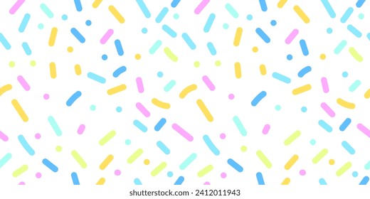 Seamless colorful background with confetti for carnival banner, greeting card. Bright background for party, birthday party with confetti.