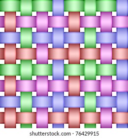 Seamless colorful background of interwoven colored ribbons.Light variant.