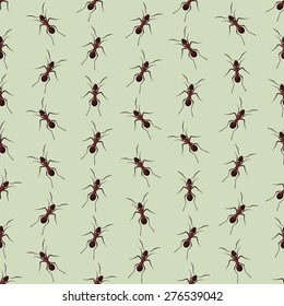 Seamless colorful background made of  ants in flat simple design