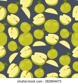Seamless colorful background made of apples in flat design