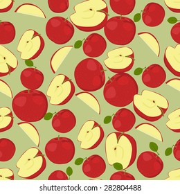Seamless colorful background made of apples in flat design