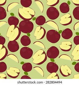 Seamless colorful background made of apples in flat design