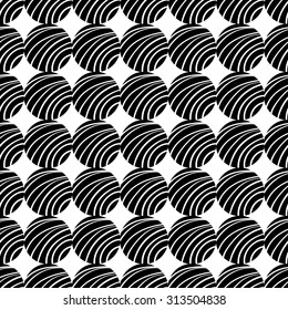 Seamless colorful background made of circles with hand drown pattern
