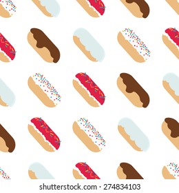 Seamless colorful background made of  donut in flat design