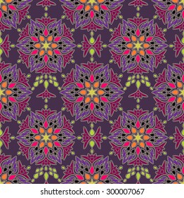 Seamless colorful background made of exotic pattern