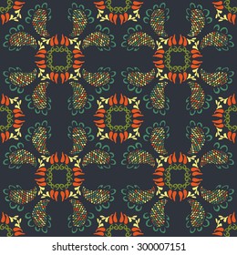 Seamless colorful background made of exotic pattern