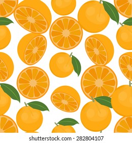 Seamless colorful background made of oranges in flat design