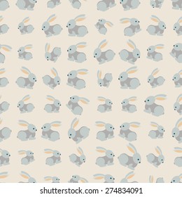 Seamless colorful background made of rabbits  in flat design