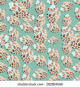 Seamless colorful background made of shell in flat design