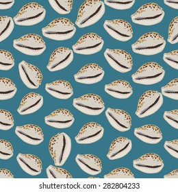 Seamless colorful background made of shell in flat design