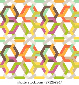 Seamless colorful background made of weaved hexagons