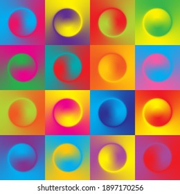 Seamless colorful background with multicolor gradient design circles. Vector illustration.