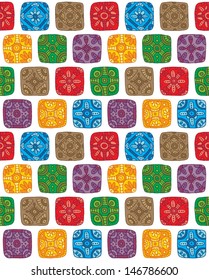 seamless colorful background with square elements