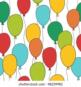Seamless colorful balloon pattern