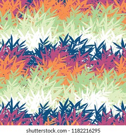 Seamless colorful bamboo leaves pattern background tile