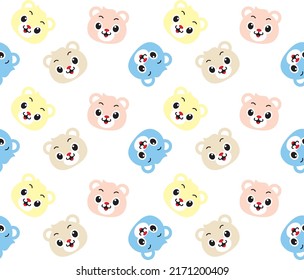 Ilustración vectorial del patrón de la cara del oso, incolora y transparente, por diseño para usted 
