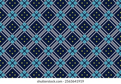 Seamless colorful blue fabric pattern