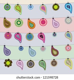 Seamless Colorful Brush with circles and drop