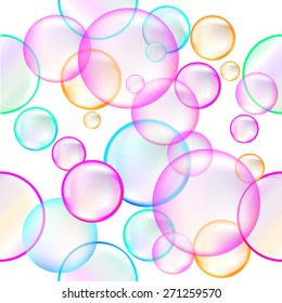 Seamless colorful bubbles. Vector