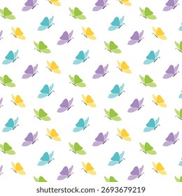 Seamless colorful butterflies flying pattern