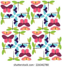 seamless colorful butterflies pattern
