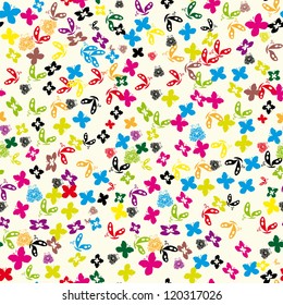 seamless with colorful butterflies. Vector pattern