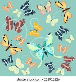 Seamless Colorful Butterfly Pattern