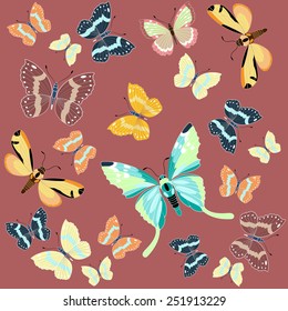 Seamless Colorful Butterfly Pattern