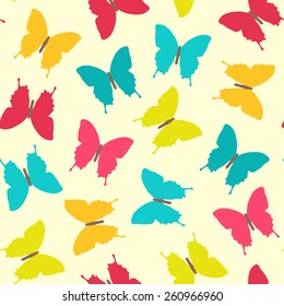 Seamless colorful butterfly pattern