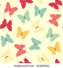 Seamless colorful butterfly pattern