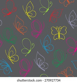 Seamless colorful butterfly pattern