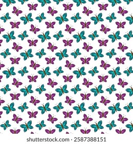 Seamless colorful butterfly pattern design