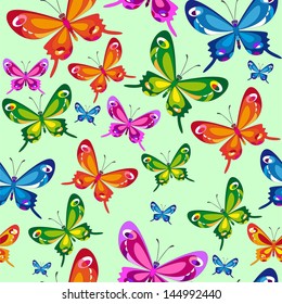 Seamless colorful butterfly pattern. Vector illustration