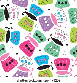 seamless colorful butterfly pattern vector illustration