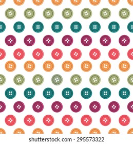 Seamless colorful button polka-dot pattern